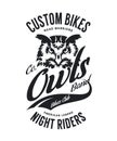 Vintage bikers club t-shirt vector logo on white background