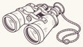 Vintage Binoculars, Exploration Observation Tool Vector, vector design Generative AI Royalty Free Stock Photo