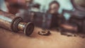 Vintage Binoculars Telescope Old Collection Photos Royalty Free Stock Photo