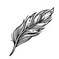 Vintage bird feather tattoo template