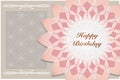 Vintage Birthday Card ,lotus card