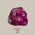 Vintage birthstones, Ruby gemstone, July magic illustration