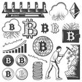 Vintage Bitcoin Currency Elements Collection