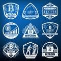 Vintage Bitcoin Currency Labels Set