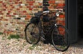 Old vintage black bicycle