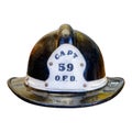 Vintage black captain fire brigade helmet Royalty Free Stock Photo