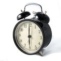 Vintage black clock on white background Royalty Free Stock Photo