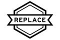Vintage black hexagon label banner with word replace on white background Royalty Free Stock Photo