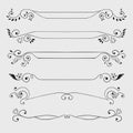 Vintage black curl text dividers on white