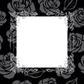 Vintage black decorative frame with roses Royalty Free Stock Photo
