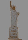 Vintage black liberty statue image