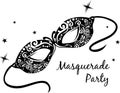 Vintage black masquerade mask for party