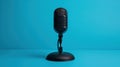 The vintage black microphone.AI generated image Royalty Free Stock Photo