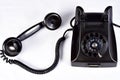 Vintage black old telephone handset on white background Royalty Free Stock Photo