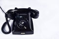 Vintage black old telephone handset on white background Royalty Free Stock Photo