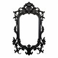 Vintage Black Ornate Frame With Eerie Rococo Design Royalty Free Stock Photo