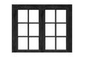 black painted old wooden window frame isolated on a white background Royalty Free Stock Photo