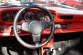 Vintage black and red sports car interior Royalty Free Stock Photo