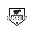 Vintage black sheep logo design inspiration Royalty Free Stock Photo