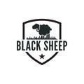 Vintage black sheep logo design inspiration Royalty Free Stock Photo