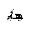 Vintage black, stylish silhouette scooter Royalty Free Stock Photo