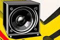 Vintage black subwoofer Royalty Free Stock Photo