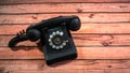 Vintage Black Telephone Base And Handset Royalty Free Stock Photo