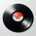 Vintage black vinyl record isolated on white background. Royalty Free Stock Photo