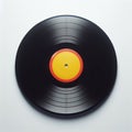 Vintage black vinyl record isolated on white background. Royalty Free Stock Photo