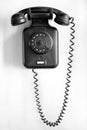 Vintage black wall telephone Royalty Free Stock Photo