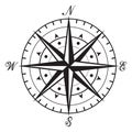 Vintage black and white compass. vector