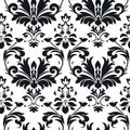Elegant Victorian-inspired Black And White Wallpaper Royalty Free Stock Photo