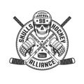 Vintage black and white hockey emblem