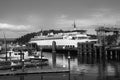 Ferryboat Washington State. Vintage. Black and White Royalty Free Stock Photo