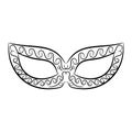 Vintage black and white mask on white background