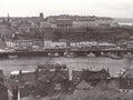 Vintage black and white photo of Whitby 1940s.