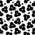 Vintage black and white seamless monochrom floral pattern