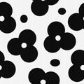 Vintage black and white seamless monochrom floral pattern