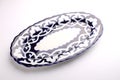 Vintage black and white tray with the East European pattern