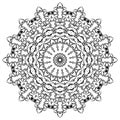 Vintage black and white vector mandala pattern. Ornamental decorative plate. Patterned monochrome lacy background. Round Royalty Free Stock Photo