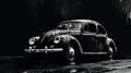 Vintage Black And White Vw Beetle: Dark, Foreboding, Decadent Decay