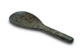 Vintage black wooden ladle isolated on white background with Clipping path. I Royalty Free Stock Photo