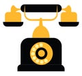 Vintage black and yellow telephone vector illustration Royalty Free Stock Photo