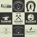 Vintage blacksmith labels and design elements