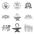 Vintage blacksmith and metalworks logos, emblems