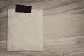 Vintage of blank note paper on wooden background. Royalty Free Stock Photo