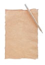 Vintage blank paper pencil isolated on white Royalty Free Stock Photo