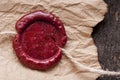 Vintage blank red wax seal Royalty Free Stock Photo