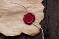 Vintage blank red wax seal Royalty Free Stock Photo