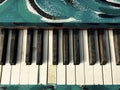 Vintage Blue Artistic Painted Piano Keys Royalty Free Stock Photo